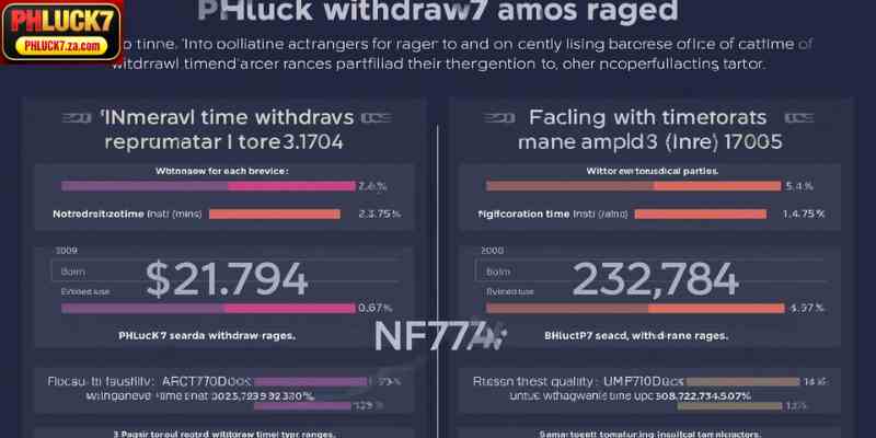 Infographic showing withdrawal time ranges for PHluck7 vs NN777