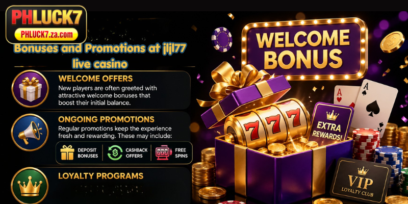 Bonuses and Promotions at jljl77 live casino